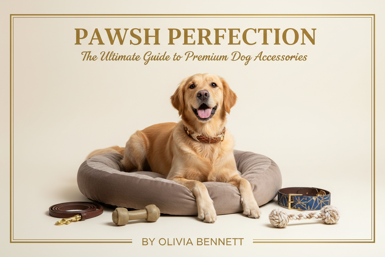 E-book cover page for dog accessories store