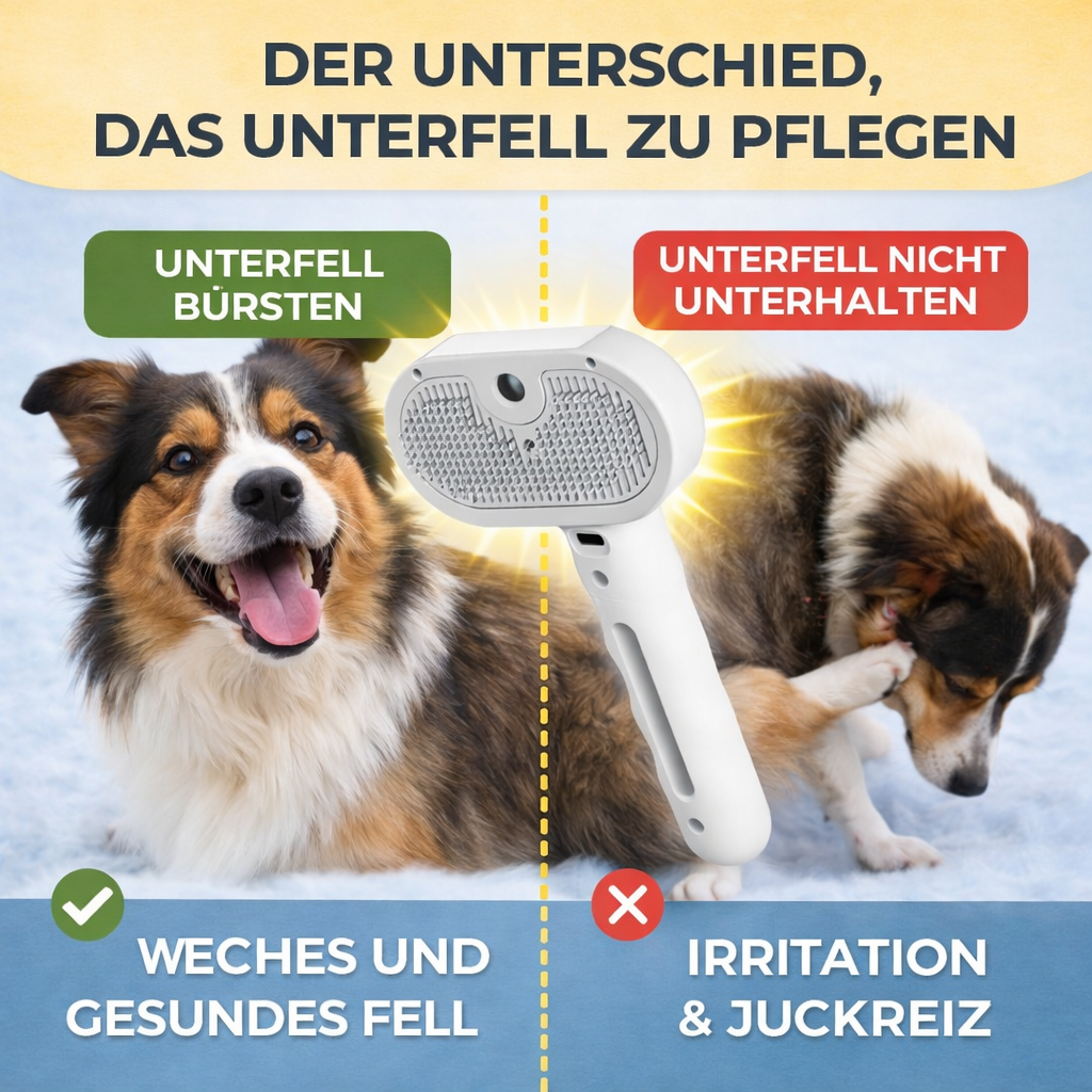 Steami Pro™ – Wiederaufladbare Dampf-Fellbürste für Haustiere