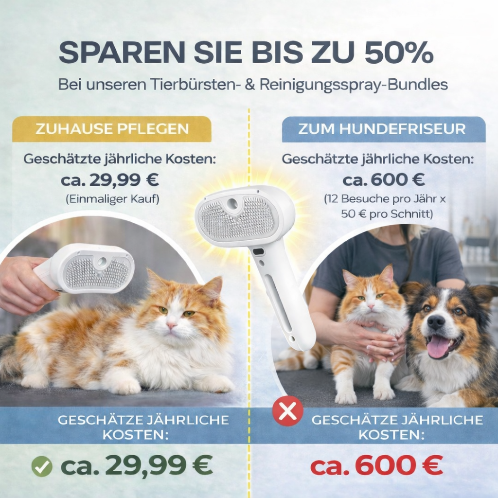 Steami Pro™ – Wiederaufladbare Dampf-Fellbürste für Haustiere