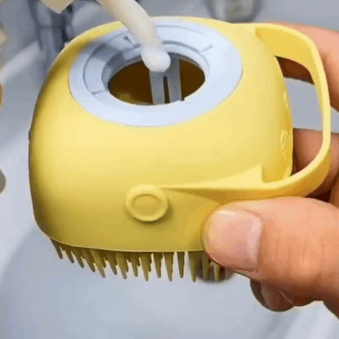 Pflege- & Shampoo-Massagebürste für Hund & Katze