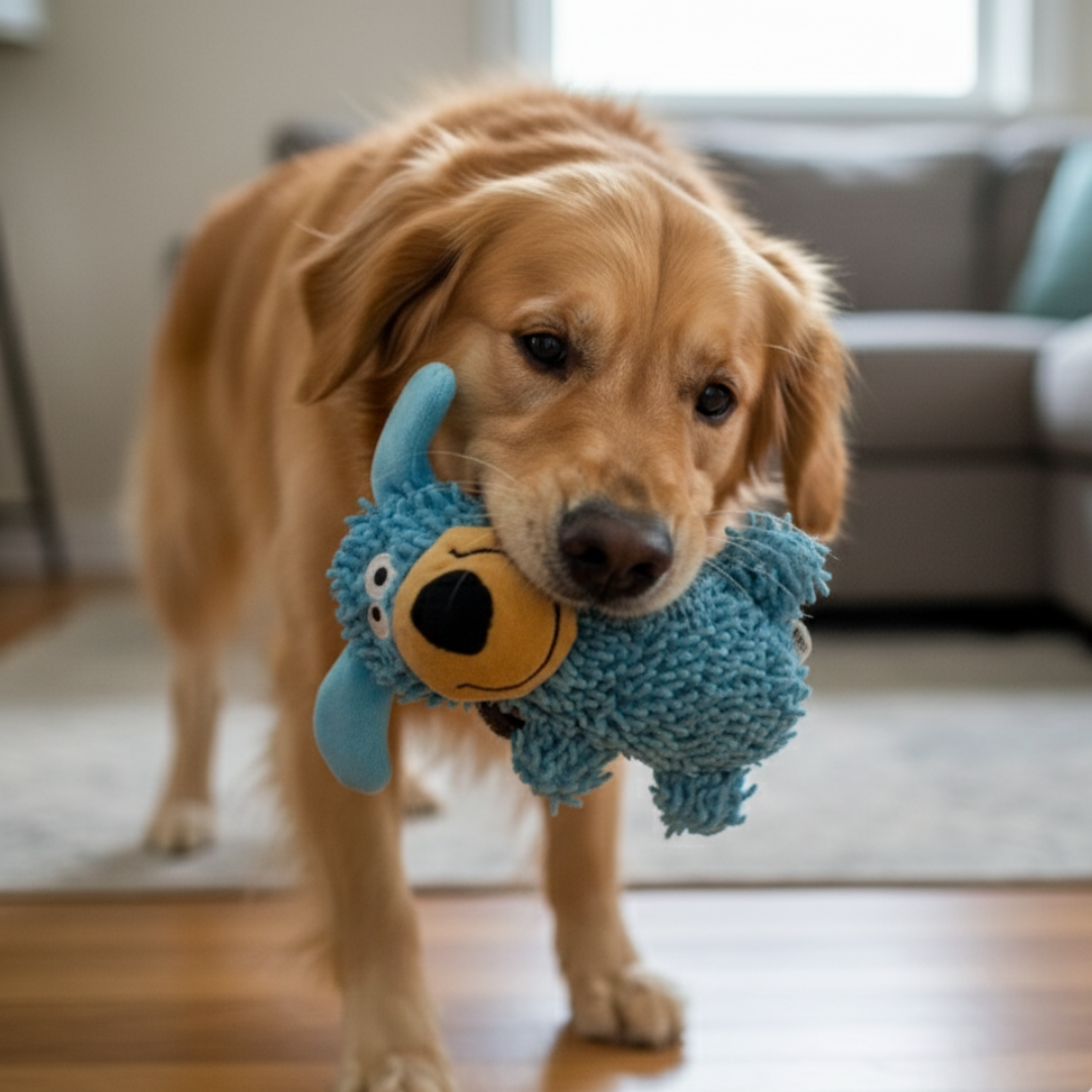 Zahnreinigendes Kauspielzeug mit Geräusch für Hunde